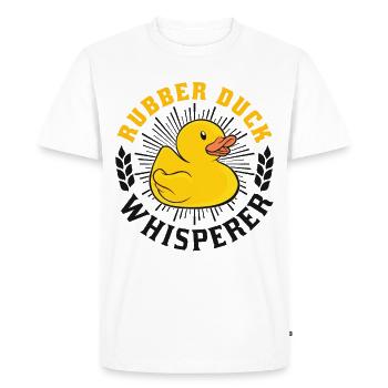 Rubber Duck Whisperer Cadeau en caoutchouc - T-shirt Premium bio Homme - blanc - Devant - Nico (187cm)