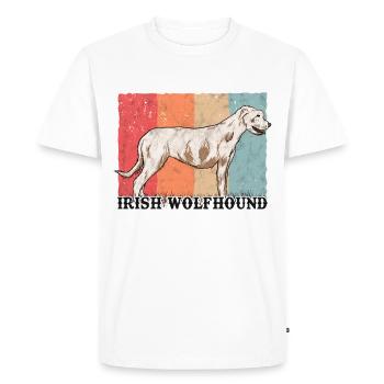 Chien de loup irlandais Retro Irish Wolfhound Vintage - T-shirt Premium bio Homme - blanc - Devant - Nico (187cm)