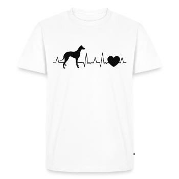 Italian wind chit heartbeat greyhound - Men's Premium Organic T-Shirt - white - Front - Nico (187cm)