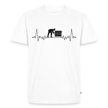 Heating engineer heartbeat heating system mechanic - Men's Premium Organic T-Shirt - white - Front - Nico (187cm)