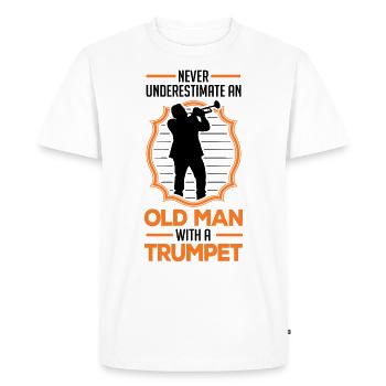 Ne sous-estimez jamais un vieil homme avec une - T-shirt Premium bio Homme - blanc - Devant - Nico (187cm)