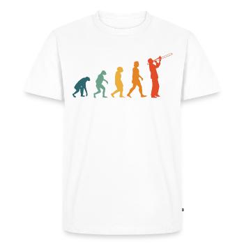 Trombone Evolution Retro Concert Band Tromboniste - T-shirt Premium bio Homme - blanc - Devant - Nico (187cm)