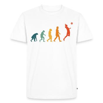 Volley-ball Evolution Rétro Volleyball - T-shirt Premium bio Homme - blanc - Devant - Nico (187cm)