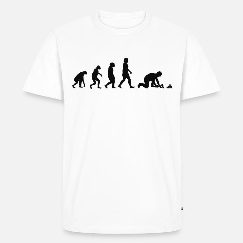 Pflasterer Evolution Steinetzer Pflastersetzer - T-shirt Premium bio Homme - blanc