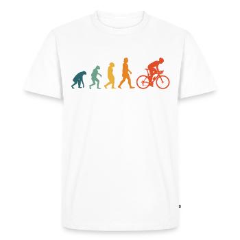 Vélo Evolution Rétro Cyclisme Cyclisme - T-shirt Premium bio Homme - blanc - Devant - Nico (187cm)
