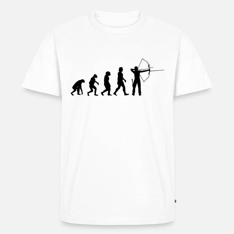 Bogenschütze Evolution Bogenschießen Pfeil Bogen - Männer Premium Bio T-Shirt - Weiß