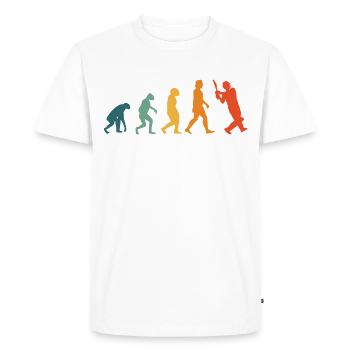 Cricket Evolution Retro Cricketer - Men's Premium Organic T-Shirt - white - Front - Nico (187cm)