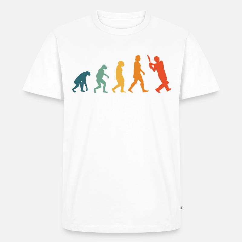 Cricket Evolution rétro cricket - T-shirt Premium bio Homme - blanc