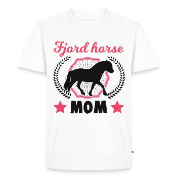 Fjord Horse Mom Fjord Cheval Norvégien - T-shirt Premium bio Homme - blanc - Devant - Nico (187cm)