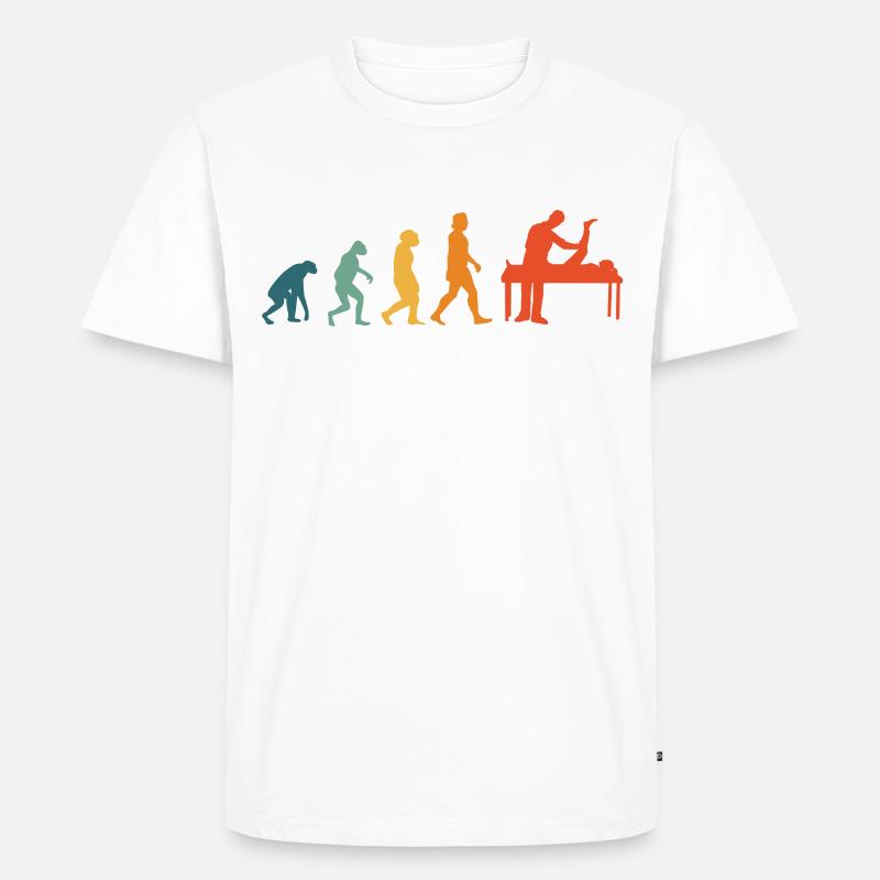 Physiotherapeut Evolution Retro Physio - Männer Premium Bio T-Shirt - Weiß