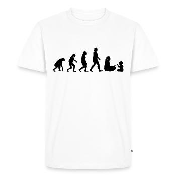 Assistante maternelle Evolution Éducatrice Maternelle - T-shirt Premium bio Homme - blanc - Devant - Nico (187cm)