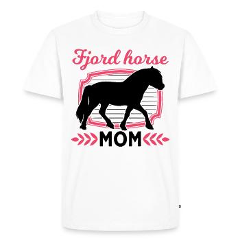 Fjord Horse Mom Fjord Cheval Norvégien - T-shirt Premium bio Homme - blanc - Devant - Nico (187cm)
