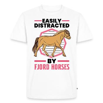 Easily distracted by Fjord Horses Fjordpferd - T-shirt Premium bio Homme - blanc - Devant - Nico (187cm)