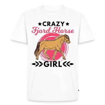 Crazy Fjord Horse Girl Fjordpferd - T-shirt Premium bio Homme - blanc - Devant - Nico (187cm)