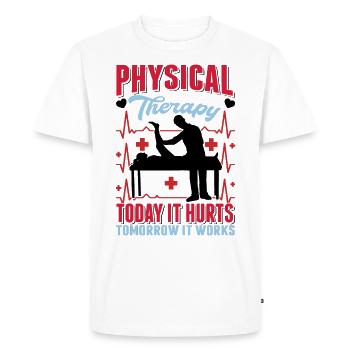 Physiothérapie Physiothérapie Physiothérapie - T-shirt Premium bio Homme - blanc - Devant - Nico (187cm)