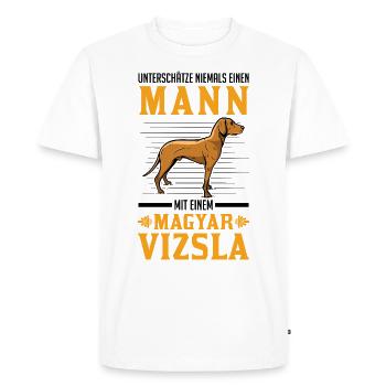 Magyar Vizsla Mann Drahthaar Vizsla - Männer Premium Bio T-Shirt - Weiß - Vorne - Nico (187cm)