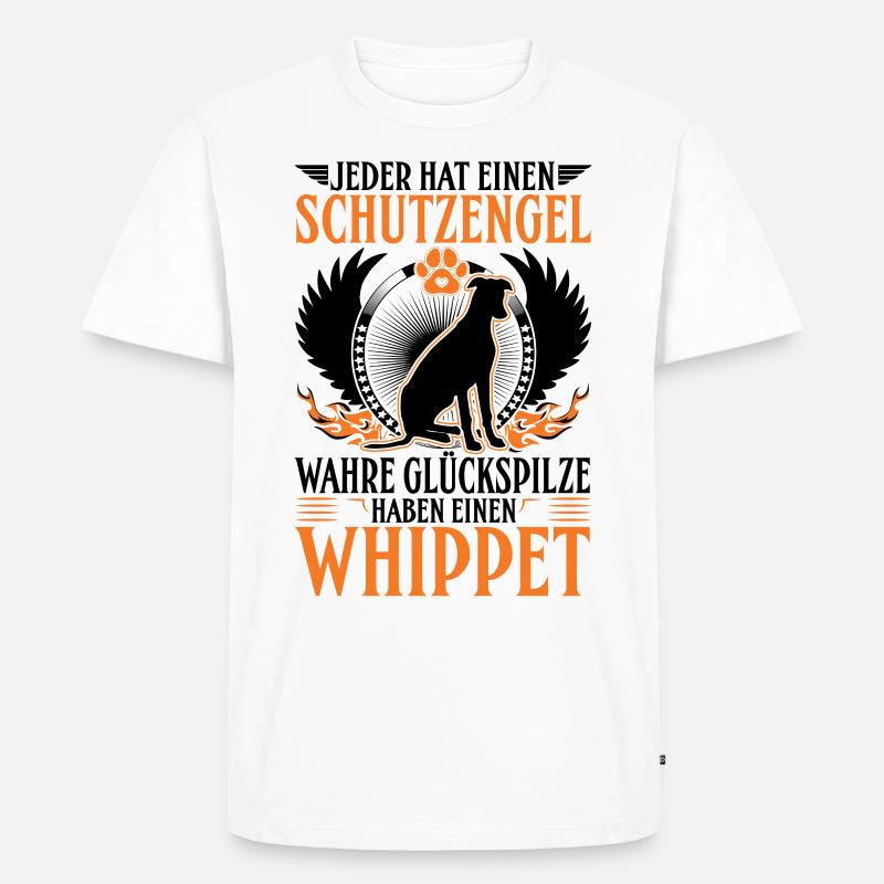 Whippet Schutzengel Windhund Sighthound - Männer Premium Bio T-Shirt - Weiß