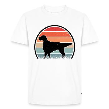 English Setter Retro Englischer Setter Vintage - Men's Premium Organic T-Shirt - white - Front - Nico (187cm)