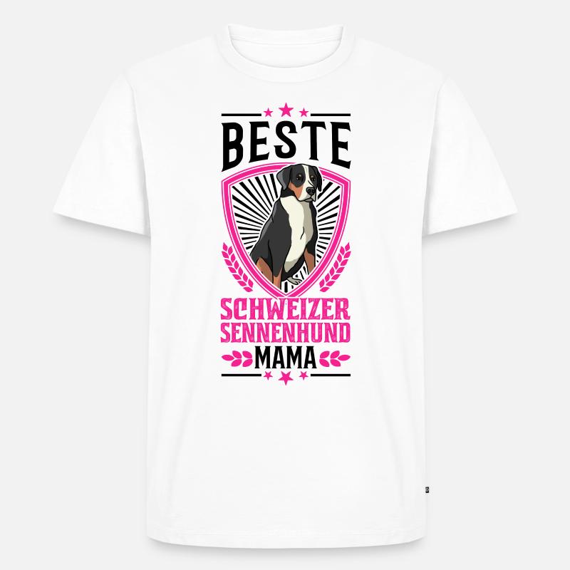 Beste Schweizer Sennenhund Mama - Männer Premium Bio T-Shirt - Weiß