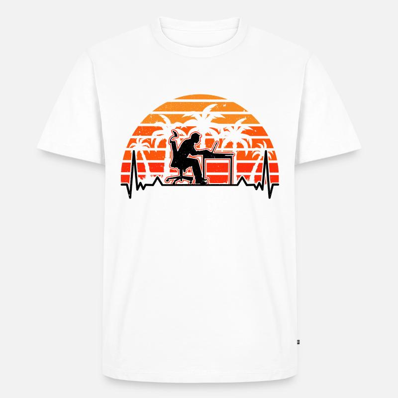 Informatiker Herzschlag Programmierer Computer - Männer Premium Bio T-Shirt - Weiß