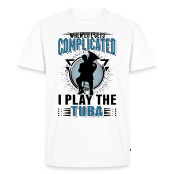 Tuba Tuba Orchestra Joueur de tuba - T-shirt Premium bio Homme - blanc - Devant - Nico (187cm)