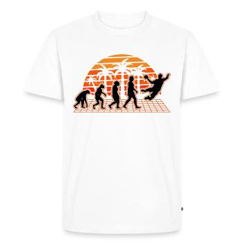 Handballer Evolution Sunset Handball - Men's Premium Organic T-Shirt - white - Front - Nico (187cm)