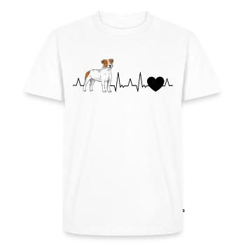 Parson Russell Terrier Heartbeat - Men's Premium Organic T-Shirt - white - Front - Nico (187cm)