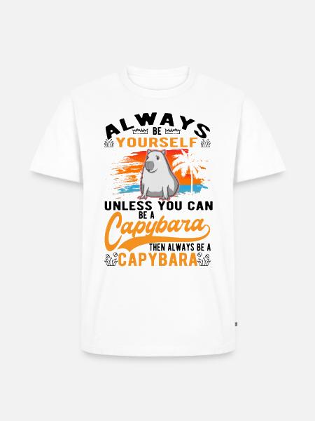 Capybara Wasserschwein Capibara - Männer Premium Bio T-Shirt - Weiß