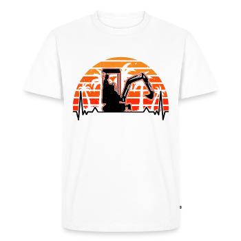 Excavator Operator Heartbeat Retro Excavator Excavator Driver - Men's Premium Organic T-Shirt - white - Front - Nico (187cm)
