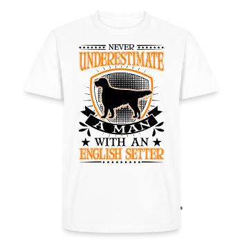 English Setter Man English Setter - Men's Premium Organic T-Shirt - white - Front - Nico (187cm)