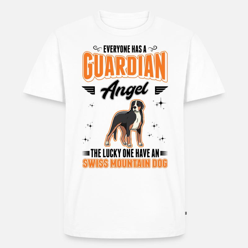 Großer Schweizer Sennenhund Schutzengel - Männer Premium Bio T-Shirt - Weiß