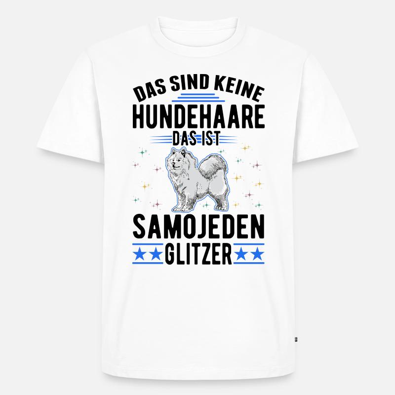 Samojede Glitzer Schlittenhund Samoyed - Männer Premium Bio T-Shirt - Weiß