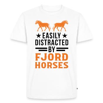 Facilement distrait par Fjord Horses Fjord Horse - T-shirt Premium bio Homme - blanc - Devant - Nico (187cm)