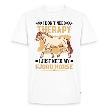 Fjord Horse Therapy Cheval norvégien Cheval Fjord - T-shirt Premium bio Homme - blanc - Devant - Nico (187cm)