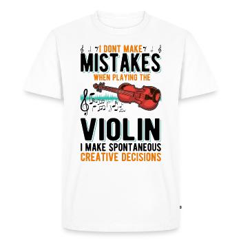 Violin Creative Decisions Violin Violinist - Men's Premium Organic T-Shirt - white - Front - Nico (187cm)