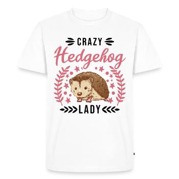 Crazy Hedgehog lady Hedgehog Orgue épineux - T-shirt Premium bio Homme - blanc - Devant - Nico (187cm)