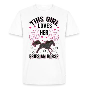 Friesian Horse Girl Frisian Horse Frisian Horse - Men's Premium Organic T-Shirt - white - Front - Nico (187cm)
