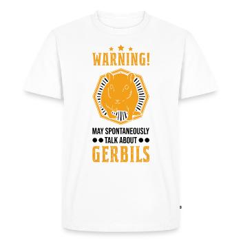 Peut parler spontanément de la gerbille de Gerbille - T-shirt Premium bio Homme - blanc - Devant - Nico (187cm)