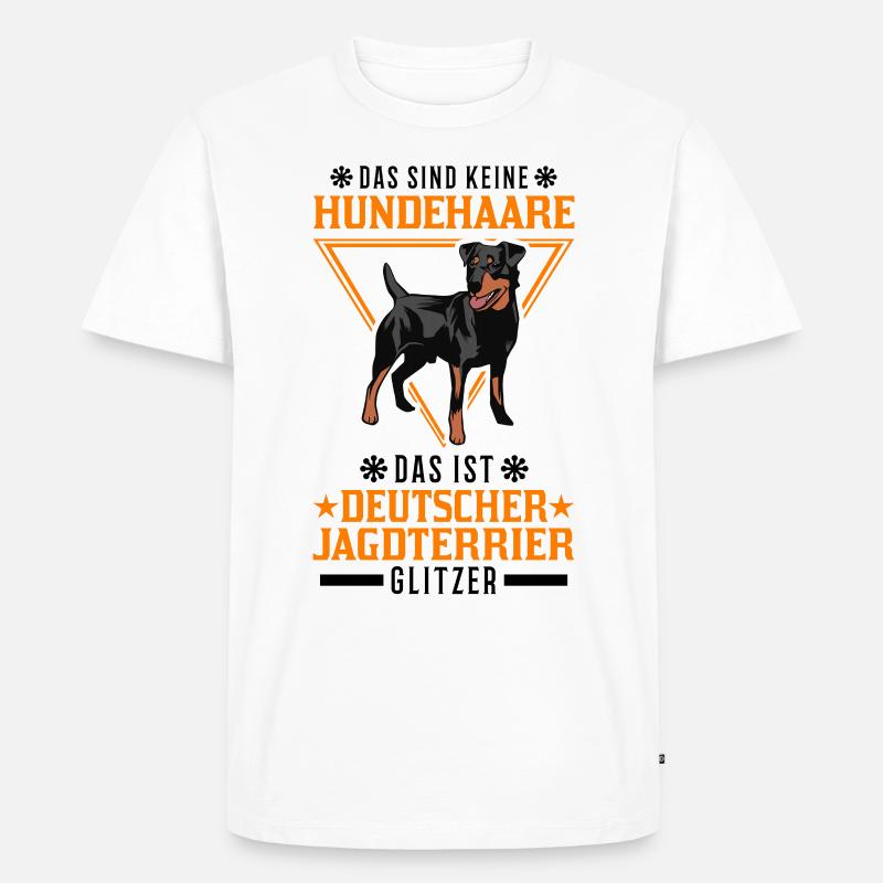Deutscher Jagdterrier Glitzer - Männer Premium Bio T-Shirt - Weiß