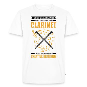 Clarinet Klarinette Klarinettist - Men's Premium Organic T-Shirt - white - Front - Nico (187cm)