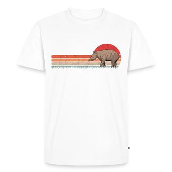 Tapir Retro Lowland Tapir Vintage - T-shirt Premium bio Homme - blanc - Devant - Nico (187cm)