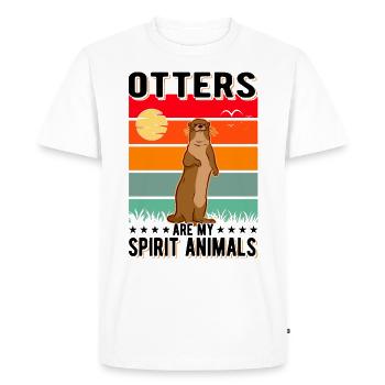 Les loutres sont mes animaux spirituels Loutre de mer - T-shirt Premium bio Homme - blanc - Devant - Nico (187cm)
