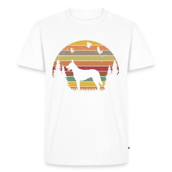 Hollandse Herder Berger Hollandais Rétro - T-shirt Premium bio Homme - blanc - Devant - Nico (187cm)