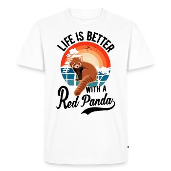 La vie est meilleure avec un panda roux roter panda - T-shirt Premium bio Homme - blanc - Devant - Nico (187cm)