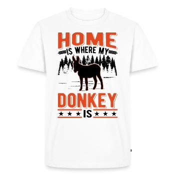 Home is where my Donkey is Maustier Esel - Men's Premium Organic T-Shirt - white - Front - Nico (187cm)