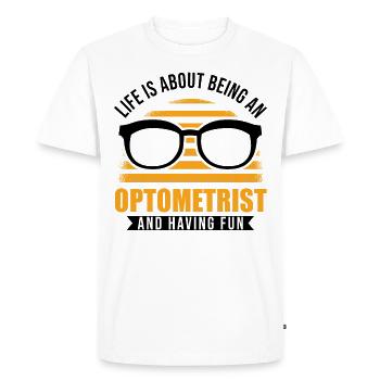 Opticien Optométriste Opticien Opticien - T-shirt Premium bio Homme - blanc - Devant - Nico (187cm)
