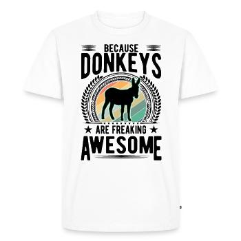 Parce que les ânes sont des ânes effrayants - T-shirt Premium bio Homme - blanc - Devant - Nico (187cm)