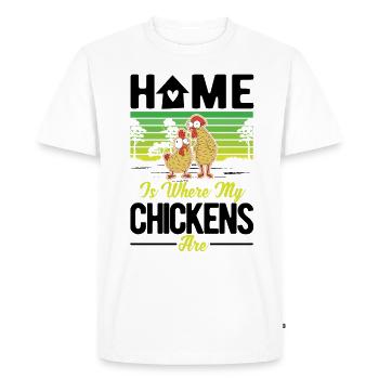 Poulets Accueil Poulet Poulet Poulet - T-shirt Premium bio Homme - blanc - Devant - Nico (187cm)