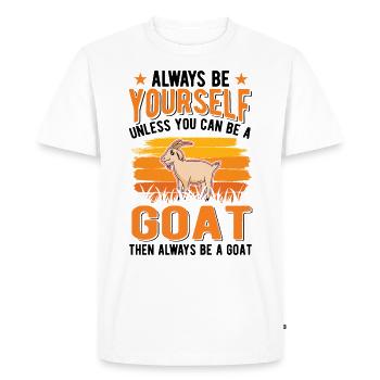 Chèvre Chèvre Chèvre Hôte Chèvre - T-shirt Premium bio Homme - blanc - Devant - Nico (187cm)