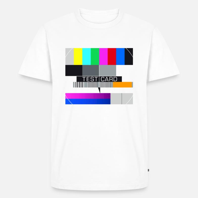 Testbild Fernsehen Bildschirm nostalgisch Display - Männer Premium Bio T-Shirt - Weiß
